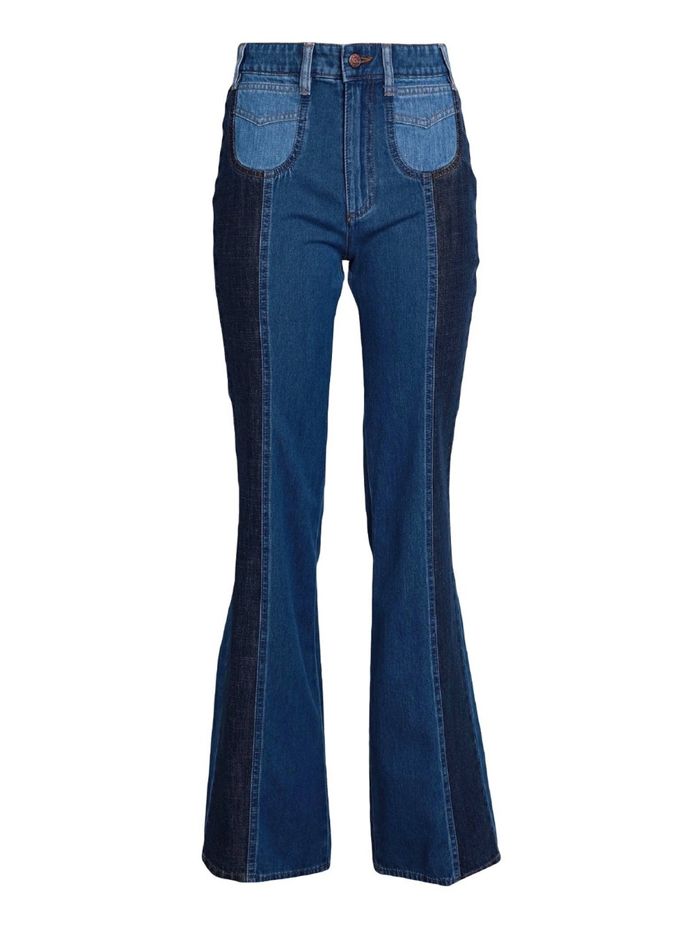 See By Chloe Iconic Emily Pants in multiblue NWT 27